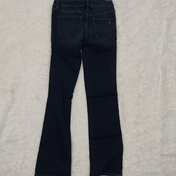 BULLHEAD BLACK Womens Juniors Bootcut Jeans Sz 3R, Stretch Dark Wash Distressed - Picture 7 of 8